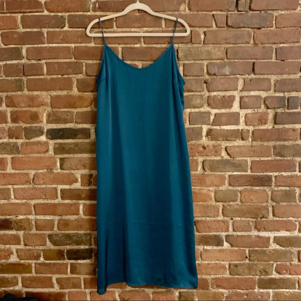 Emerald green satin slip dress | Love Sadie UO